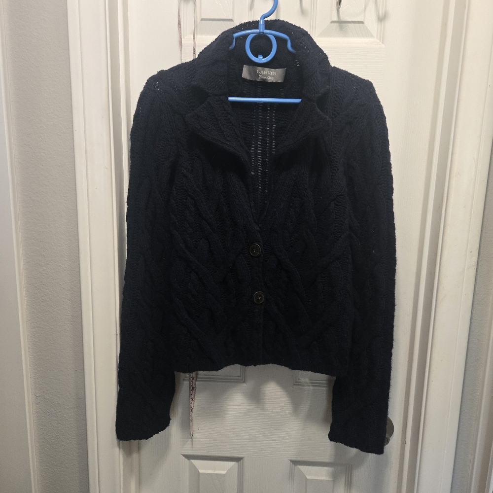 Lanvin River 2003 Wool Fleece Loose Knit Women's Sweater Size M